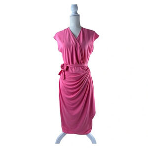 Lark & Ro Women's Bright Pink True Wrap Dress